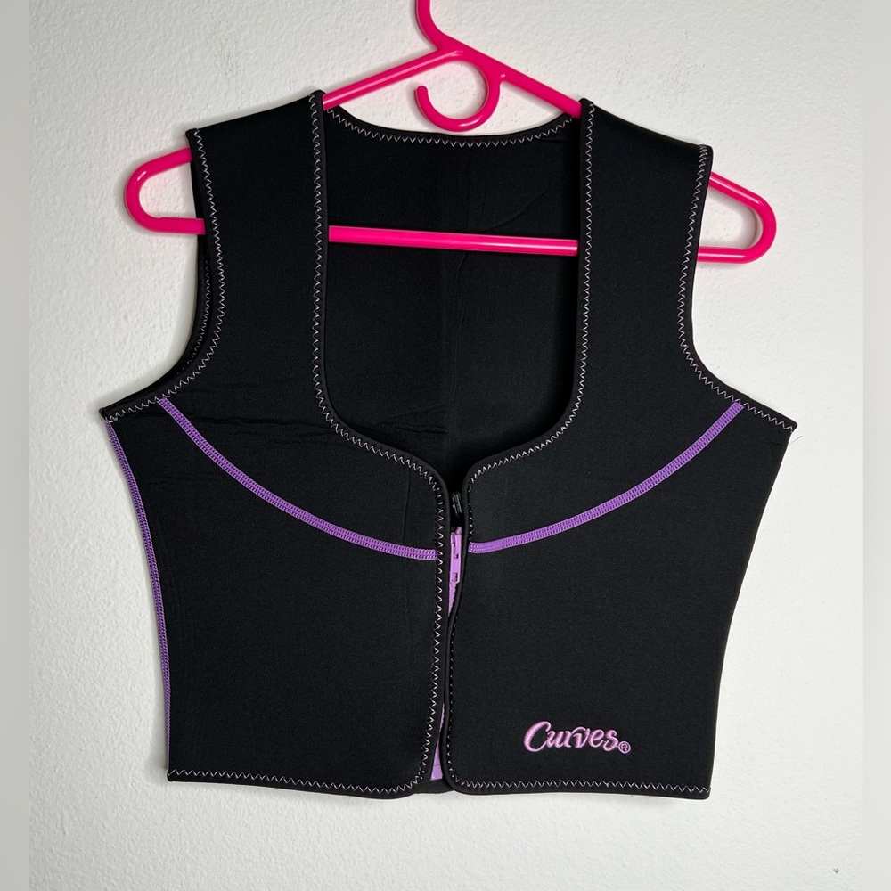 Curves Neoprene Womens Workout Gym Best Black/purple Activewear Size M